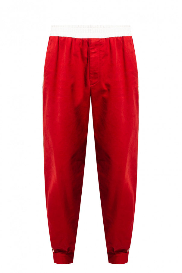 Biname fmedShops Switzerland Armani Jeans Red Strappy trousers with side stripes Gucci